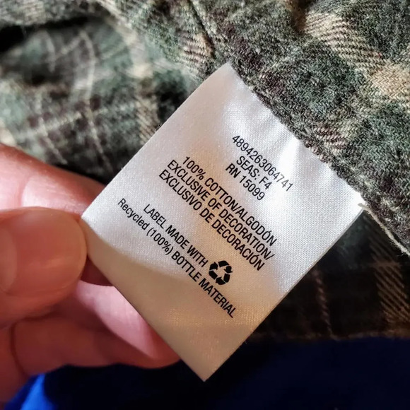 Outdoor Life Men's Green Plaid Flannel Buttondown Shirt Size Large - Picture 9 of 12